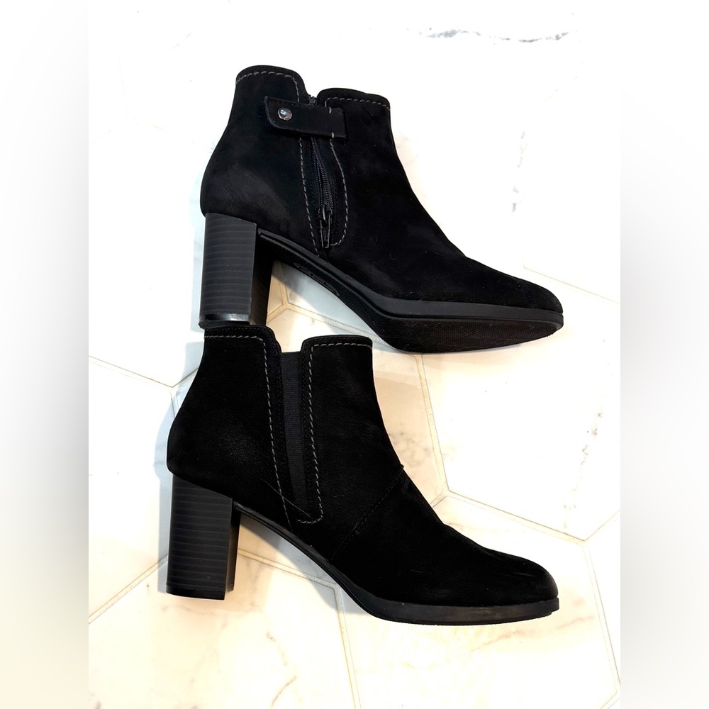Clarks Black Suede Boots, Size 8.5